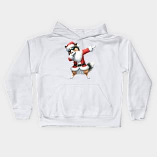 Christmas Collie Dog Dabbing Dance Kids Hoodie